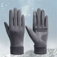 thumbnail image 3 of 2Piece Gloves for Women Fashion Accessories Fleece Knit Warm Plush Cozy Touchscreen Mens Mittens Grey, 3 of 4