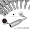 thumbnail image 5 of ACFAN 16Pcs 5-19mm Quick-Change Magnetic Nut Driver Drill Bit Sets 1/4 inch Hex Shank Metric Socket Wrench Screw Power Tool Plastic Box, 5 of 8