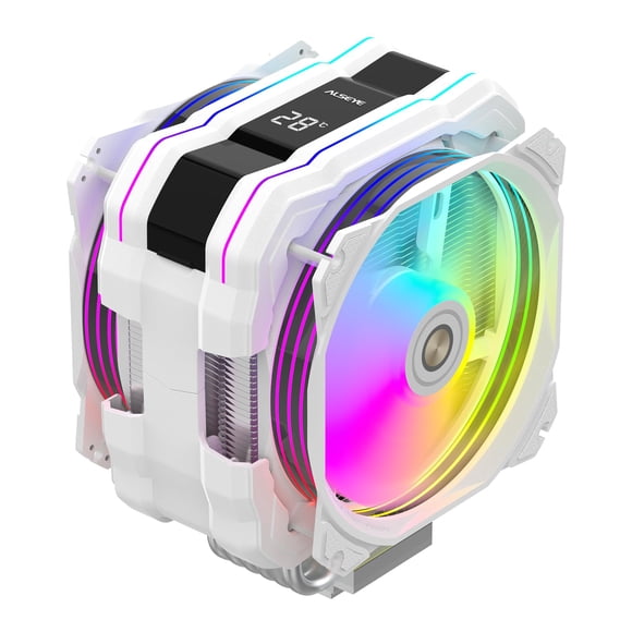 Enfriador de CPU ALSEYE M120D Plus con pantalla de temperatura ARGB blanco