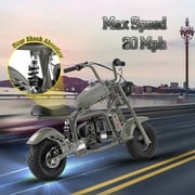 HOVERHEART DB003 49.4 cc 2 Stroke Gas Powered Mini Chopper Bike, Black Gray Sand
