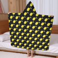 thumbnail image 5 of Yellow Lemon Fruits Black Pattern Hooded Bath Towel，60"x35" for Ages 3 To 12 Kids, Quick Dry Lightweight Soft Microfiber Hood Beach Towel Cover Up for Kids, 5 of 7