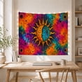 thumbnail image 5 of Split Sun and Moon Celestial Face with Vibrant Nebula Swirls, Mystical Watercolor for Space Lovers, Celestial Art Decor, Birthday Gift, Tapestry Wall Hanging for Bedroom and Living Room, 5 of 7