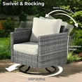 thumbnail image 5 of Ovios 11 Pieces Patio Fire Pit Set Outdoor Wicker Sectional Sofa Conversation Set with Swivel Rocking Chairs and Side Table,Beige, 5 of 7