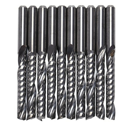

10Pcs Router 3.175 X 22Mm Single Flute Carbide Router Milling Cutter