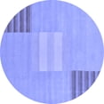 thumbnail image 1 of Ahgly Company Machine Washable Indoor Round Abstract Blue Modern Area Rugs, 8' Round, 1 of 4
