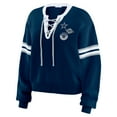 thumbnail image 2 of Women's WEAR by Erin Andrews Navy Dallas Cowboys Lace-Up Pullover Sweatshirt, 2 of 4