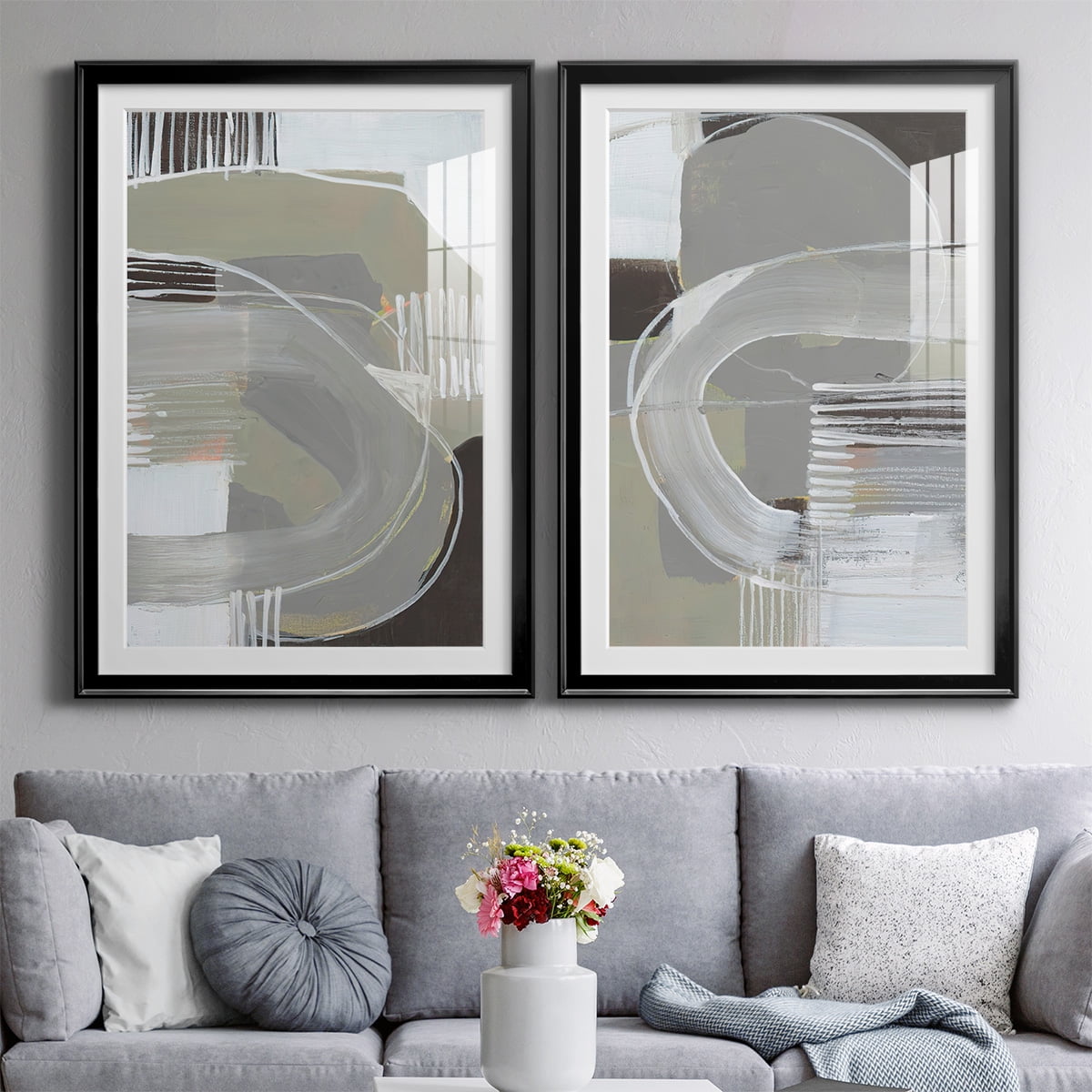 Wexford Home Arching Neutrals I Premium Framed Print, 22.5" x 30.5" - Ready to Hang, Black (Set of 2)