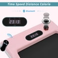 thumbnail image 2 of 2 in 1 Under Desk Treadmill, Walking Pad 2.5HP with LED Display, Bluetooth APP and Remote Control, Walking Jogging Running Machine Fitness Equipment for Home Gym Office, 265lbs Load, Pink, 2 of 13