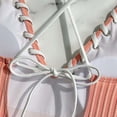 thumbnail image 6 of GEWSEY Women's Criss Cross One Piece Swimsuits V Neck Binding Ribbed Swimwear High Cut Bathing Suit (Pink, M), 6 of 8