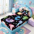 thumbnail image 2 of Manfei Cartoon Animal Fitted Sheet Full,Aquatic Amphibian Axolotl Print Bed Set,3pcs,1 Fitted Sheet and 2 Pillowcases, 2 of 5