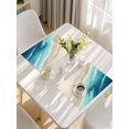 thumbnail image 5 of Teal Ombre Ocean Placemats Set of 8, Summer Beach Coastal Waves Gradient Placemats for Dining Table, Place Mats for Kitchen Tabletop, Waterproof Wipeable Dining Table Mats Set, 5 of 9