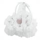 thumbnail image 5 of Cesta de encaje blanco para niña de las flores para decoración de ceremonia portátil, amuleto romántico para boda, 5 of 8