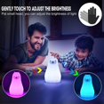 thumbnail image 4 of Lámpara nocturna para niños (lámpara de silicona) luz nocturna de pingüino recargable usb, 9 colores reemplazables, con sensor táctil y control remoto, adecuada para bebés / niños / camas para ad, 4 of 5