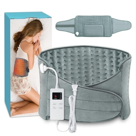 COCOBELA Heating Pad for Back Pain Relief Electric Heating Pad Wrap for Period Cramps Lower Back Neck Shoulders Pain Relief  3 Timer 5 Heat Setting & Auto Shut  12x24 Heated Pad   20" Belt Adjustable