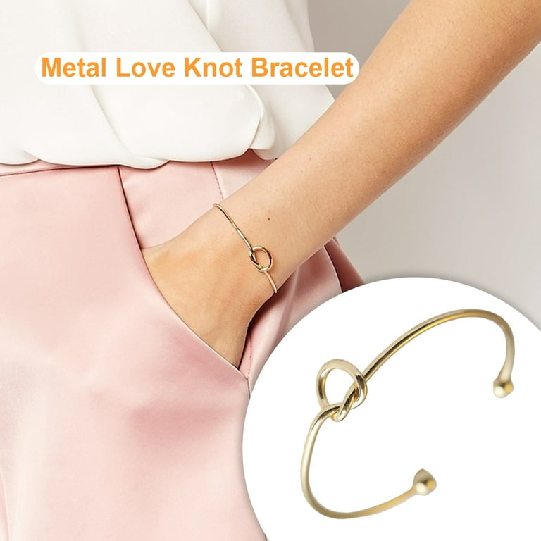 Linyer Arm Cuff Metal Jewelry Exquisite Women Armband Body Adornment Hand  Ornament Arms Bracelet with Simple Shape for Gift Decor Knot, Golden