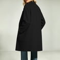 thumbnail image 3 of Jovrlynd Womens Trench Coat Lapel Collar Open Front Long Winter Wool Coats with Pockets Black M, 3 of 7