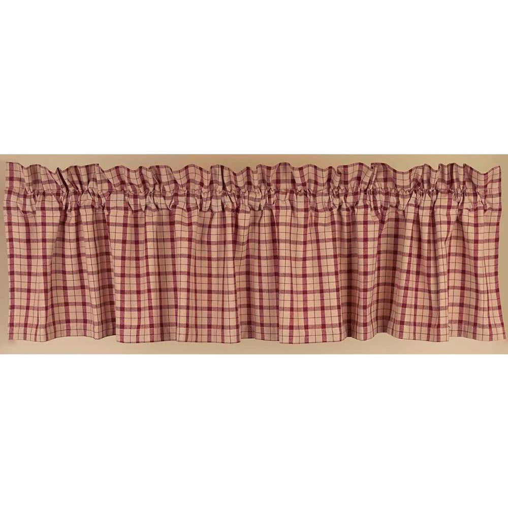 Barn Red Home Collections by Raghu Chesterfield Check Valance Oat