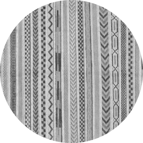 Ahgly Company Indoor Round Oriental Gray Modern Area Rugs, 5' Round