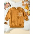 thumbnail image 2 of Wassery Kids Halloween Clothes for Boys Girls Toddler Autumn Winter Sweatshirts Long Sleeve Round Neck Letter Pumpkin Print Pullovers Tops Halloween Costume 6M-6T, 2 of 9