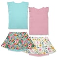 thumbnail image 2 of Millie Loves Lily Girls Mint and Pink Rib Tops and Printed Skorts Set, Big Girls, Size 6, 4-PCS, 2 of 7