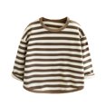 thumbnail image 3 of Asxite Toddler Striped Tops Brushed Fleece Thermal Long Sleeve Crew Neck T Shirt Fall Winter Casual School Uniform, 3 of 7
