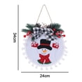 thumbnail image 2 of Decoración de coronas navideñas, letrero colgante con lazo de cinta y ramas de pino artificiales con hojas verdes, 2 of 5