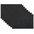 thumbnail image 1 of Juego de 8 unidades de vinilo tejido para mesa de comedor, de la marca Placemats, color negro, 1 of 8