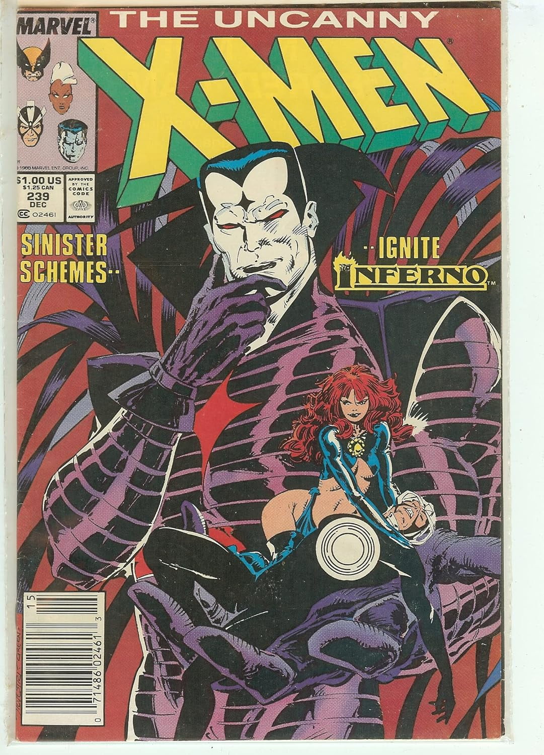 Uncanny X-Men #239 Signed Jim Shooter VERY GOOD/FINE