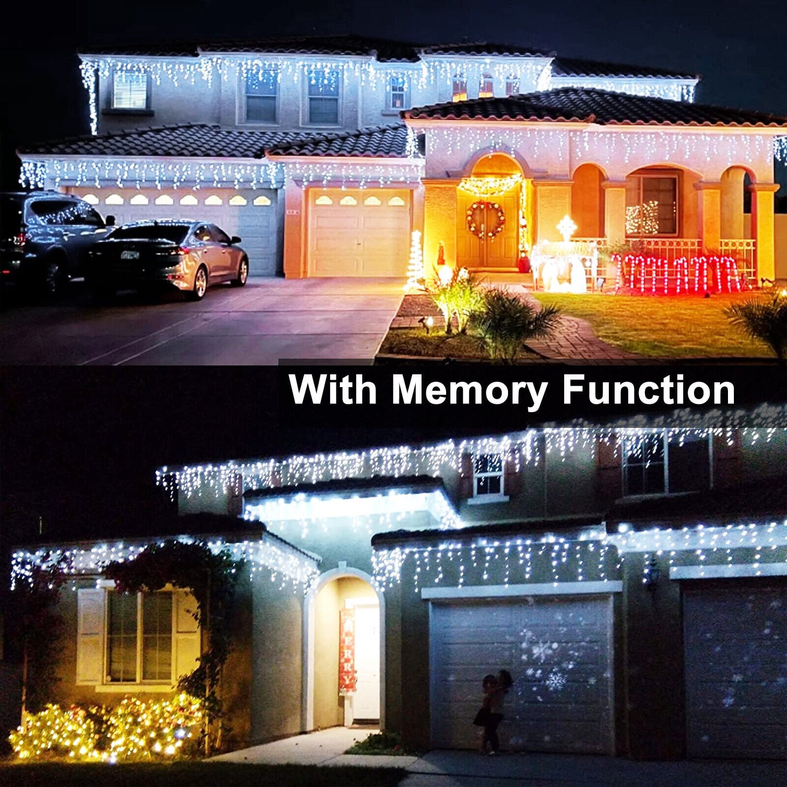 Fairy Lights Plug in,96 LEDs Waterproof Wire Firefly Lights,UL Adaptor Included,Starry String Lights for Wedding Indoor Outdoor Christmas Patio Garden Decoration,White