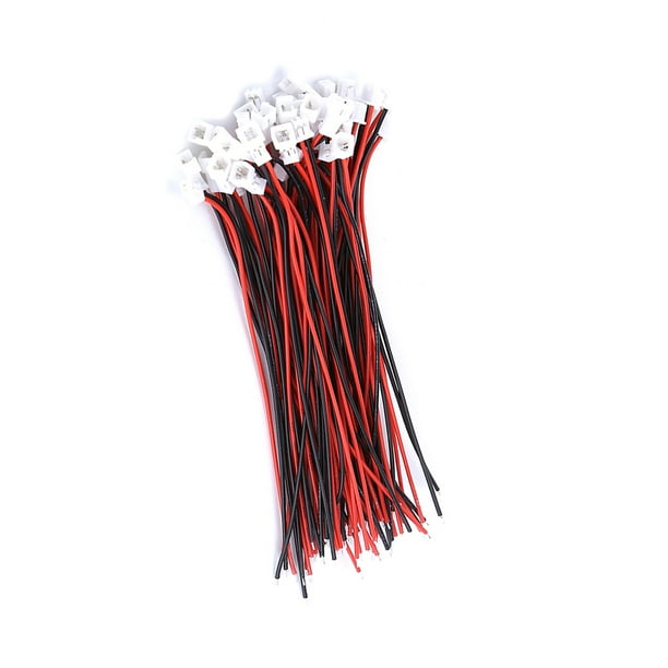 Paquete de 20 juegos de conectores macho y hembra de 2 pines Micro JST de 1,25 mm con cables (2 pines)
