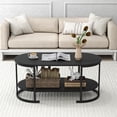 thumbnail image 4 of Gymax 2-Tier Wooden Accent Table w/Spacious Tabletop Open Storage Shelf for Room, 4 of 10