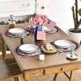 thumbnail image 4 of MIZHONA 4th of July Round Placemats Set of 6,Star Firework American Flag Patriotic Table Place Mats 14 inch, 4 of 5
