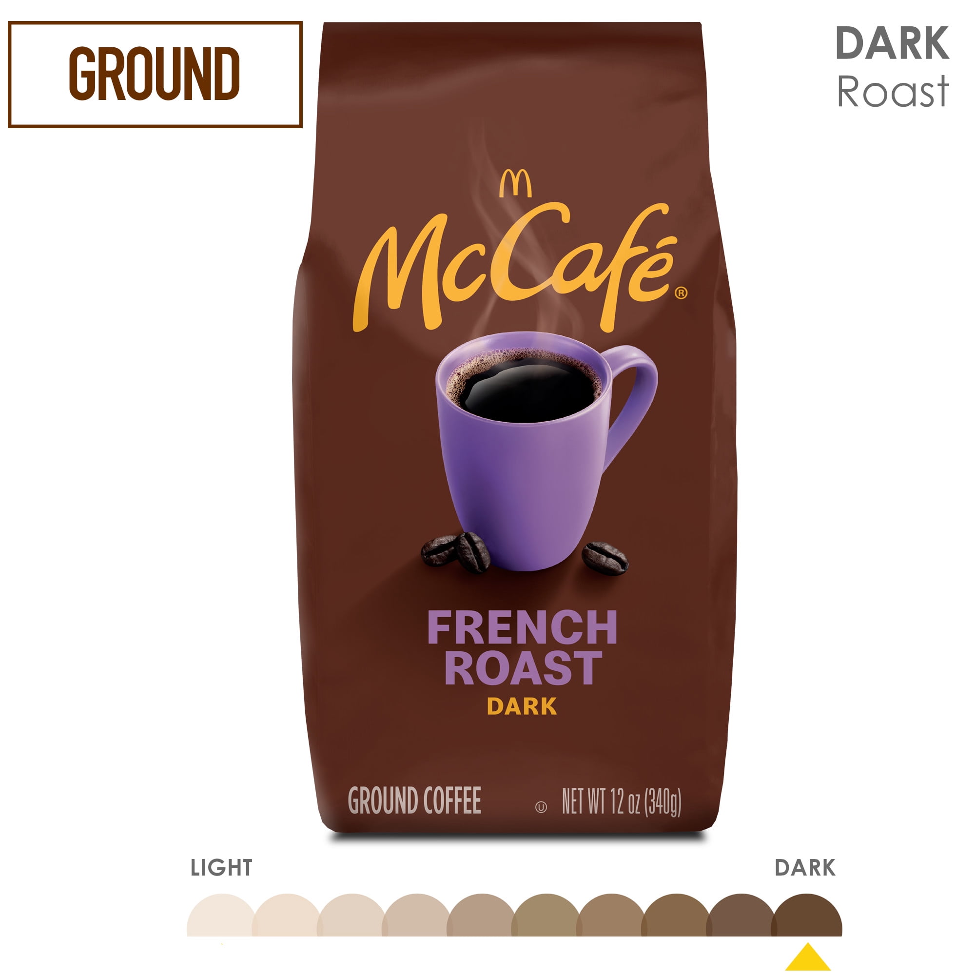 McCafe French Roast Ground Coffee, Dark Roast, 12 oz Bagged