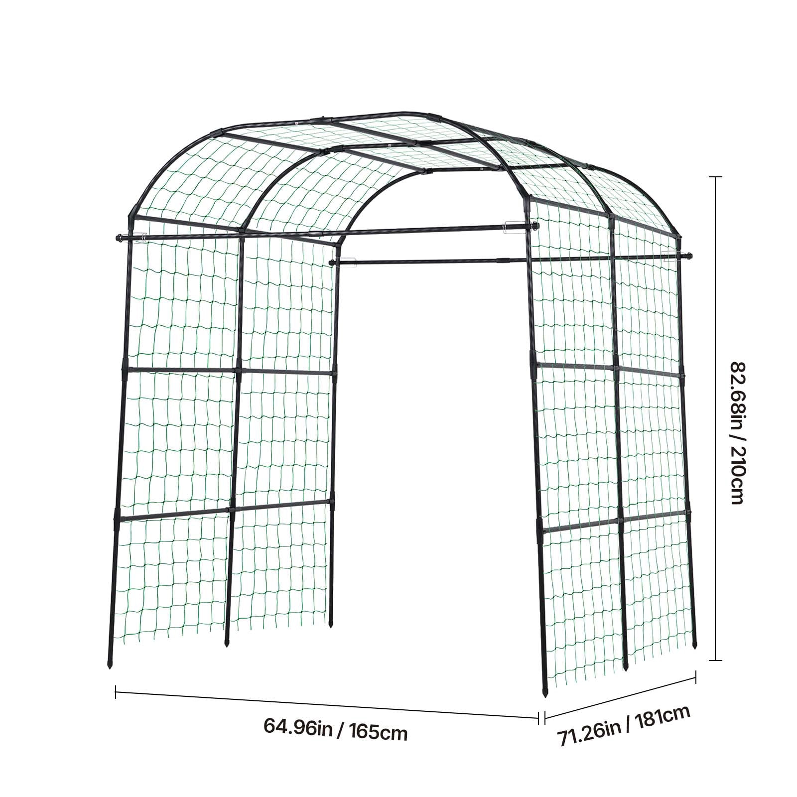 KFFKFF U-Shape Garden Trellis for Raised Beds, Metal Arch Plant Support for Vines, Climbing Plants, Peas, Beans, Zucchini, Tomatoes, Squash, and Flowers (71.26 x 64.96 x 82.68 in)