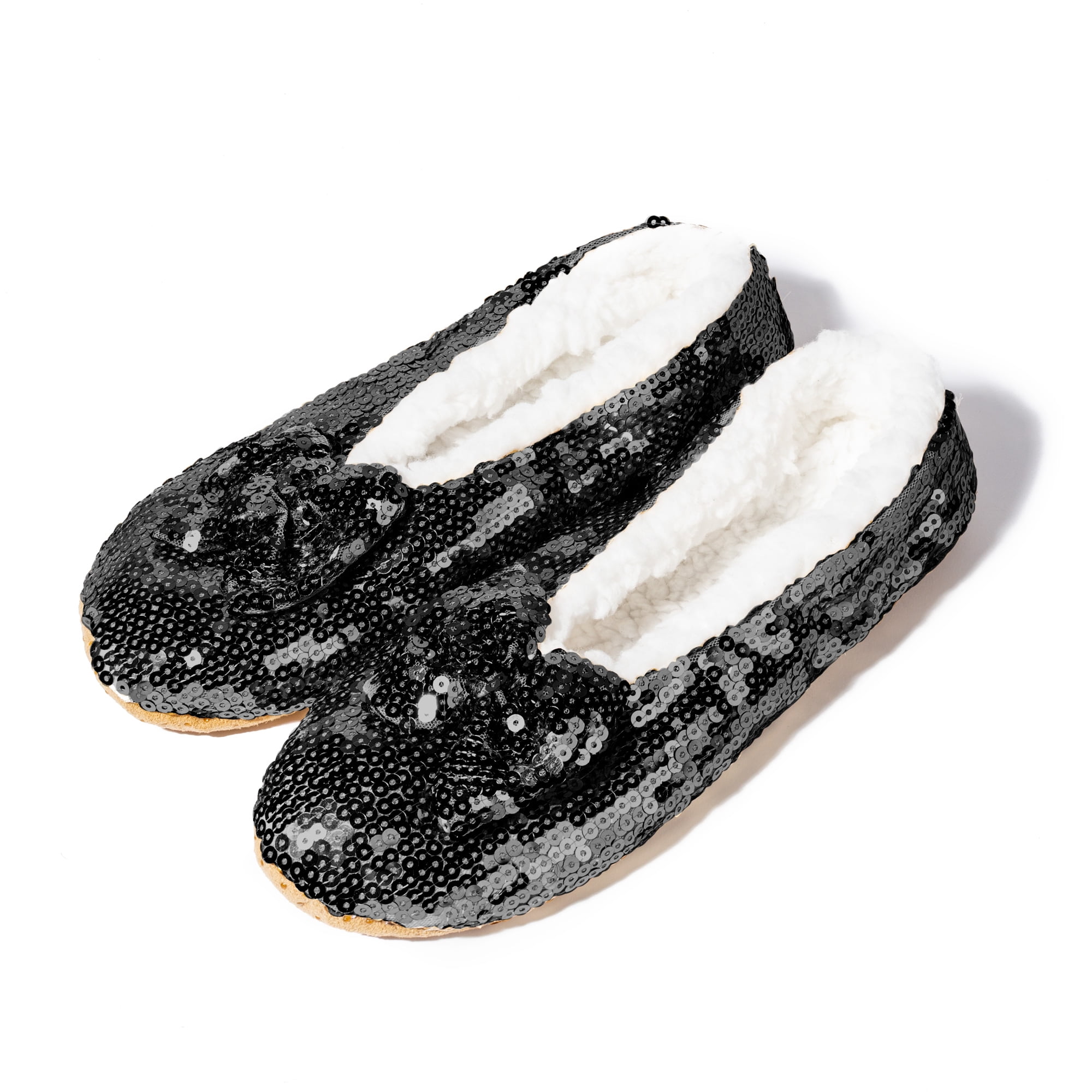 black sparkly slippers