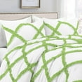 thumbnail image 3 of D.N.G. BEDDINGS 5 Piece Luxury Two Tone Diamond Ruffle Pattern Comforter Set Premium Super Soft, All Season 800 Thread Count 100% Egyptian Cotton King/California King Size Sage/White Solid Color, 3 of 4