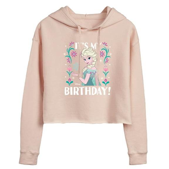 Disney Frozen - Elsa It's My Birthday - Juniors Cropped Pullover Hoodie