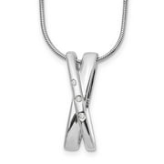 White Ice Sterling Silver Rhodium-plated 18 Inch Diamond X Necklace with 2 Inch Extender Q-QW168-18