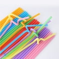 thumbnail image 5 of Dining Accessories 100PCS Disposable Straws Flexible Bendable Plastic Drinking Straws Colorful Bendy Straws for Women Men Adults Kids for Juice Drinks, 5 of 9