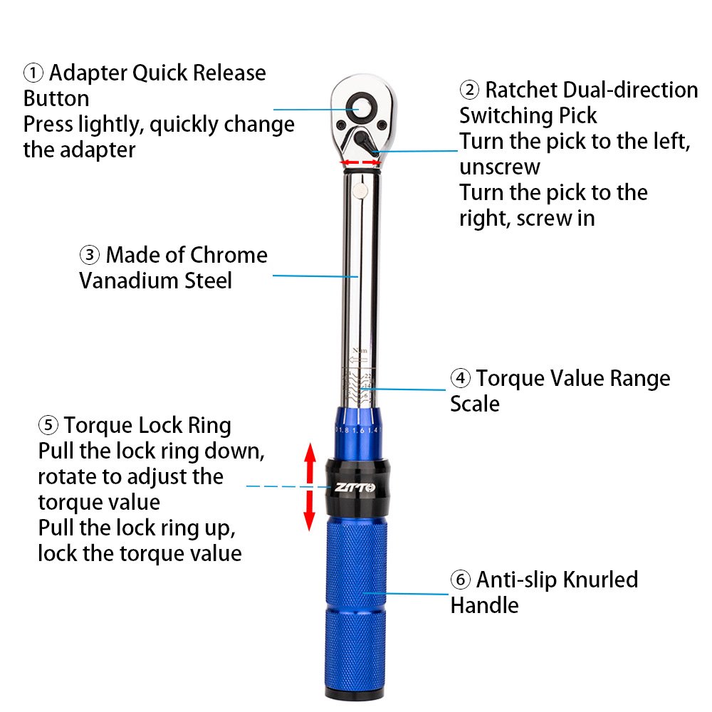 とと！ ZTTO ZTTO Adjustable Torque Wrench Set with 1/4