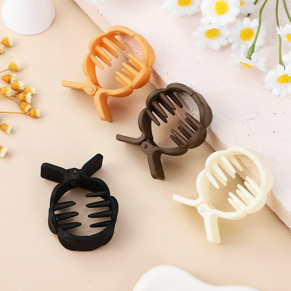 HONMEET 8Pcs Claw Hair Clips for Women with Round Ring Shape Compact Size for Thick Hair