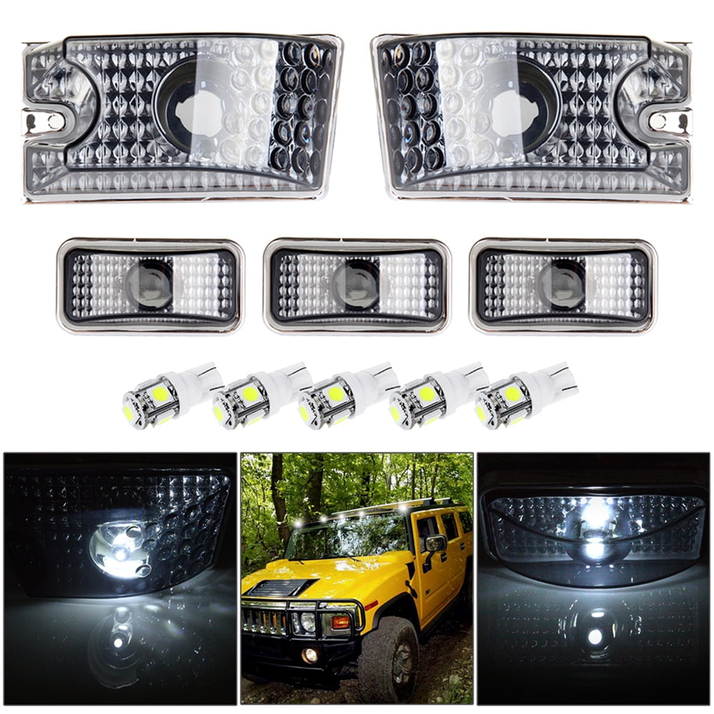 ECCPP 5pcs Smoke Cab Marker Light Cab Roof Running Top Clearance Marker Assembly fit for 2003