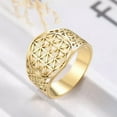 thumbnail image 6 of Stainless Steel Statement Ring Flower of Life Womens Band Ring Fashion Jewelry, 6 of 9