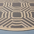 thumbnail image 3 of Safavieh Courtyard Brooklyn Geometric Indoor/Outdoor Area Rug, Anthracite/Beige, 5'3" x 5'3" Round, 3 of 7