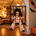 thumbnail image 5 of Gumesh Halloween Decorations, Animated Halloween Decor,Clown Scary Skull Cage Prop with Motion Activated, Spooky Hanging Ghost Light Up Eyes for Haunted House Indoor Outdoor Decor, 5 of 6