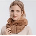 thumbnail image 4 of Gorro de lana suelto de una pieza para mujer, máscara con cordón, suéter de invierno con capucha, gorro de punto cálido (gris) Sincero Electrónica, 4 of 5