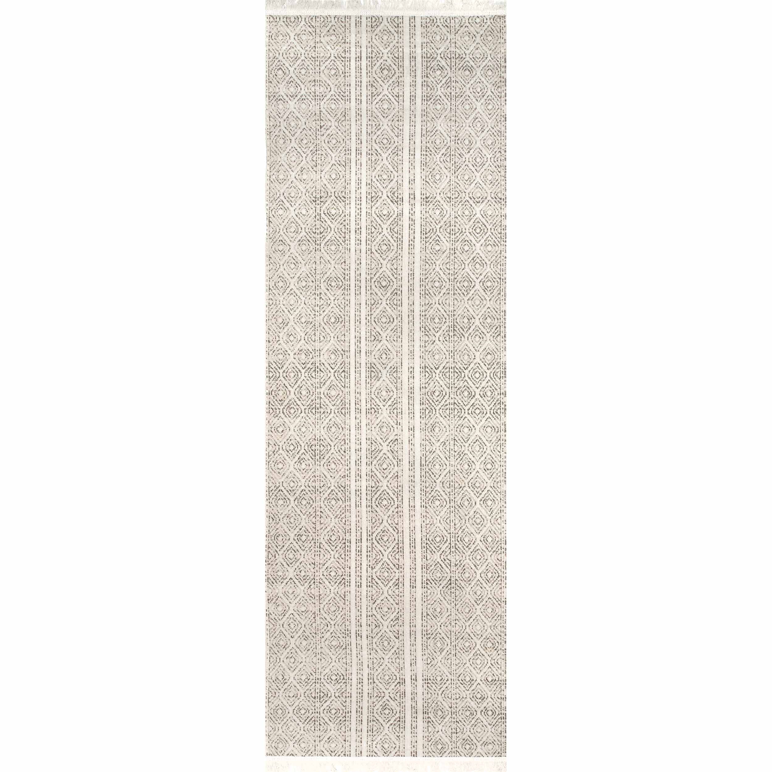 nuLOOM Indoor/Outdoor Striped Miriam 2' 6" x 8' Runner Area Rug, Beige