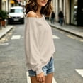 thumbnail image 3 of cocolona Off Shoulder Sweatshirts for Women Oversized Pullover Long Sleeve Drop Shoulder Casual Fall Tops, 3 of 8