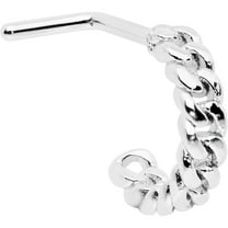 Body Candy Womens 20G 316L Stainless Steel Faux Hoop L Shaped Nose Ring Loving Links Nose Stud Body Jewelry 1/4"