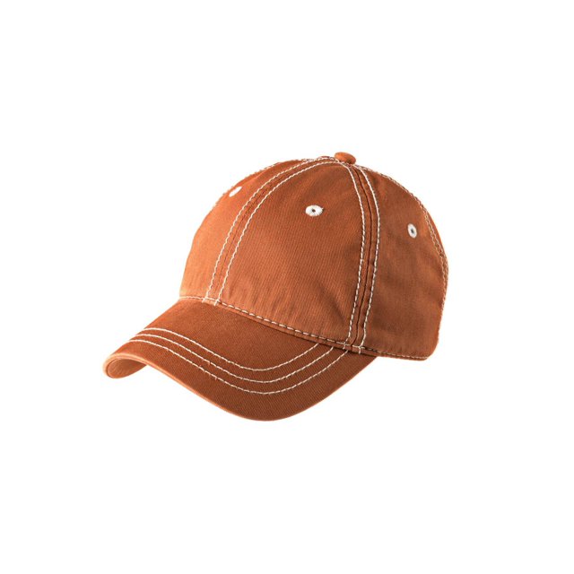 Top Headwear Thick Stitch Cap - Burnt Orange/Stone